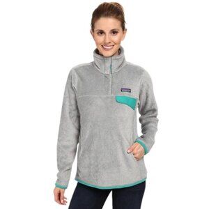 Patagonia grey and teal re-tool snap-T pullover size M